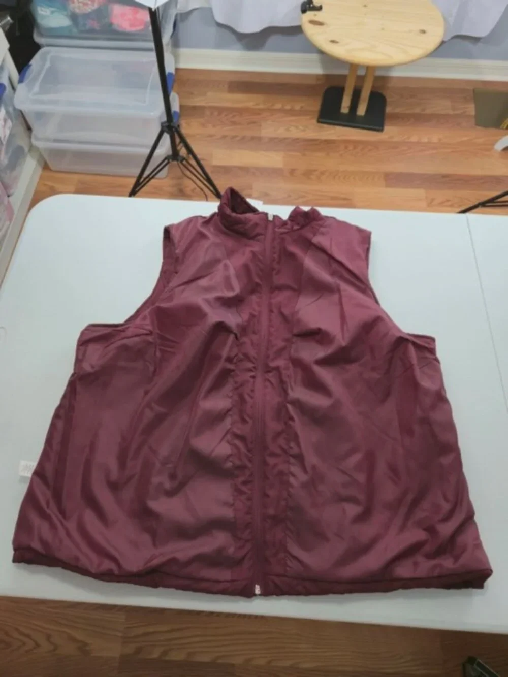 NWT CJ Banks Quilted Maroon Lightweight Puffer Vest 2X
